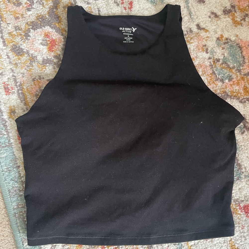 Old Navy Black Fitted Crop Tank Top